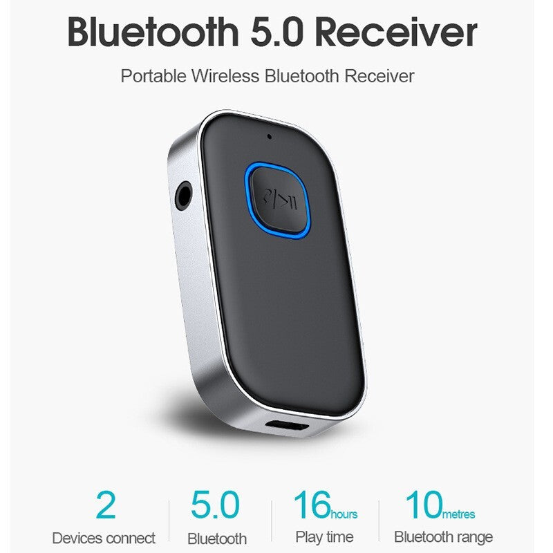 Bluetooth Receiver 3.5mm AUX Car Adapter Wireless Audio for Home Stereo