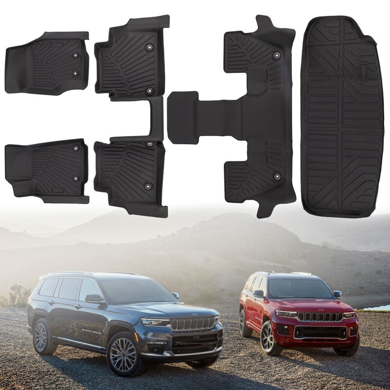 All Weather Floor Mats 3 Row & Cargo Liners for Jeep Grand Cherokee L 2021-2025