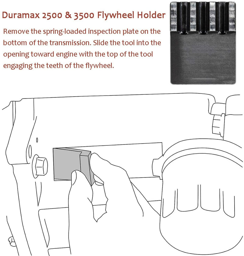 Flywheel Locking Tool with 36mm 3/4" Socket for 6.6L Duramax