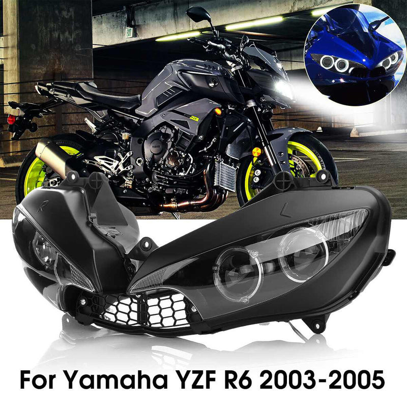 Headlight Head Lamp Assembly for Yamaha YZF R6 2003-2005 YZF R6S 2006-2009
