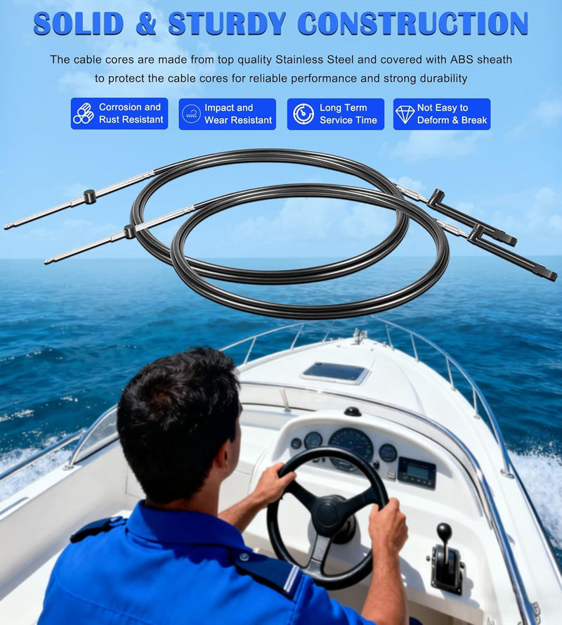 15ft Gen1 Boat Throttle Shift Cables for Mercury Outboard 600A Series Controller