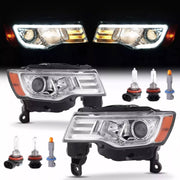 DURAFORCE Halogen Upgrade LED Tube Projector Headlights for Jeep Grand Cherokee 2017-2021