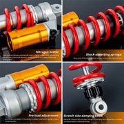 DURAFORCE Pair Front Shocks Absorbers Set for Yamaha Raptor YFM 660R 700 700R YFZ450 ATV
