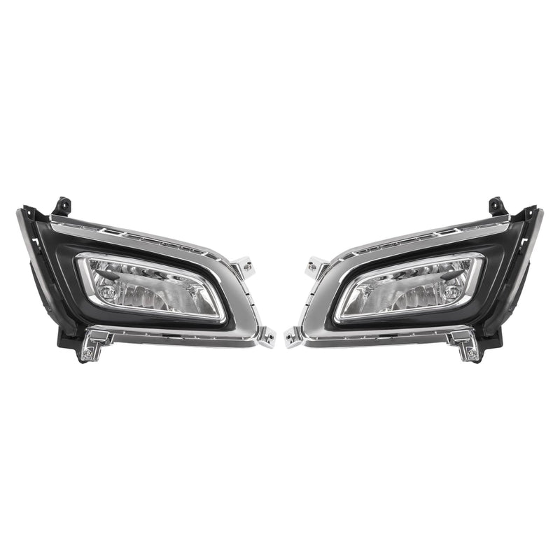 DURAFORCE Halogen Fog Lights with Bezel Chrome Trim for Kia Optima 2014 2015 RH LH Pair