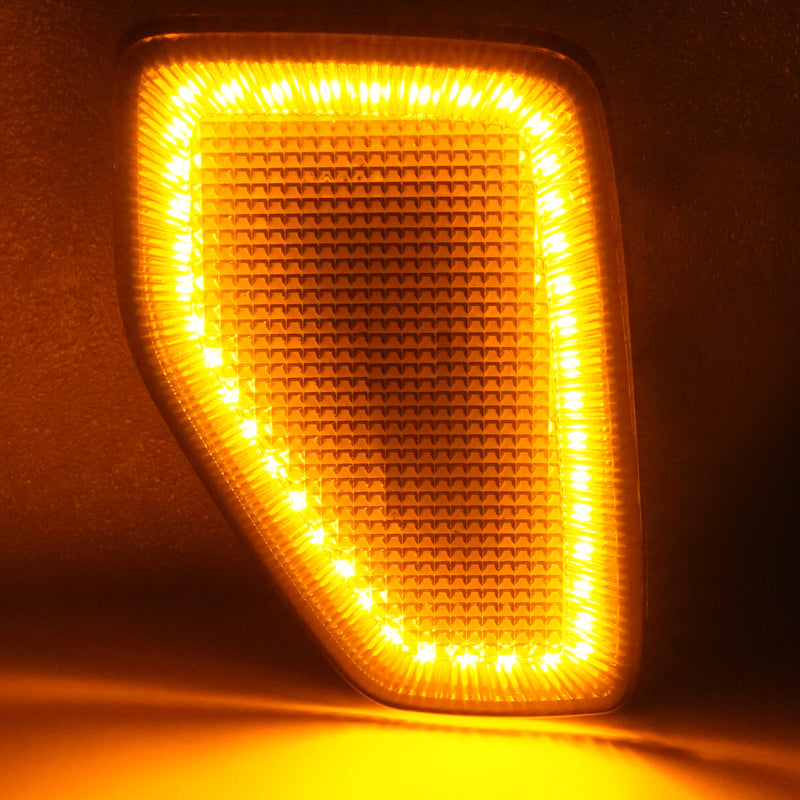 Smoked Full LED Front Fender Side Marker Lights for Hummer H3 05/06-10 H3T 09-10