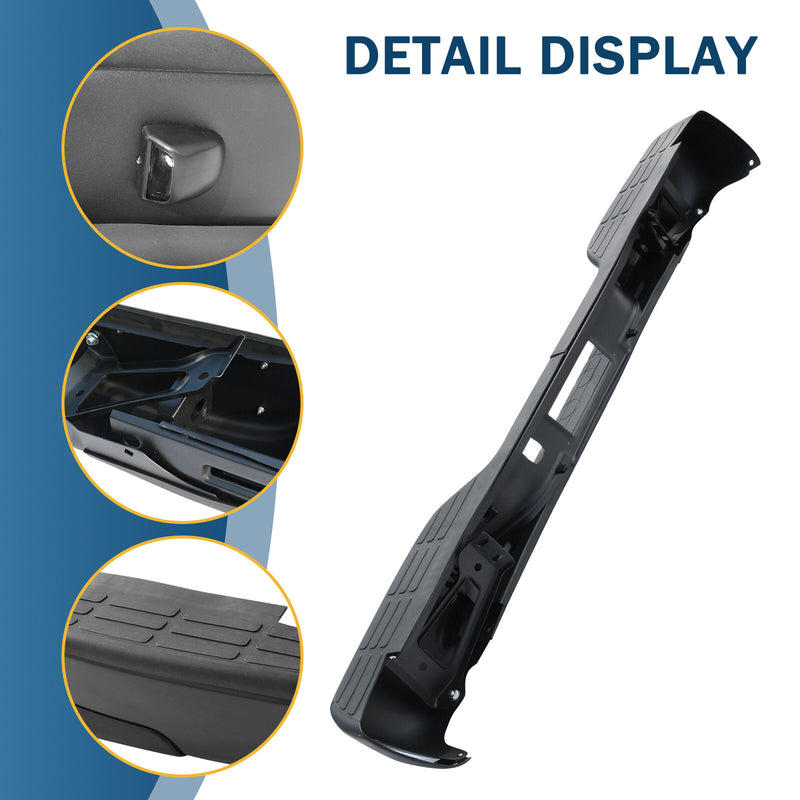 Black Rear Step Bumper for Chevy Silverado GMC Sierra 1500 2500 1999-2007