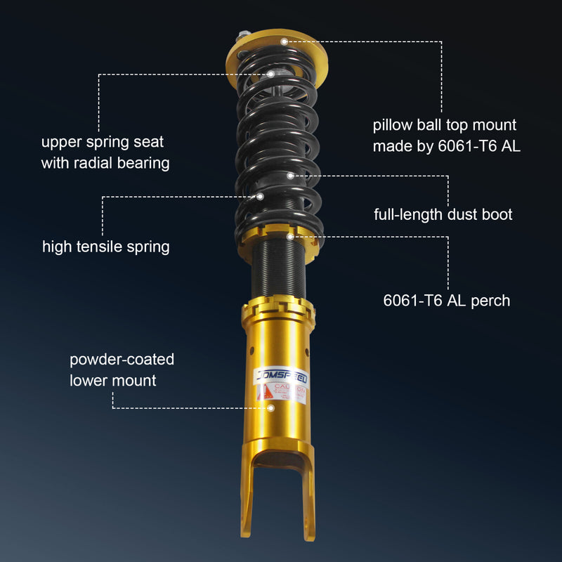 Gold Coilovers Suspension Lowering Kit for Honda Accord 2008-2012 JDMSPEED