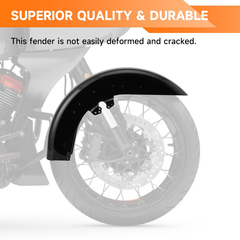 Vivid Black Front Fender for Harley Touring Street Glide Road Glide 2014-2024