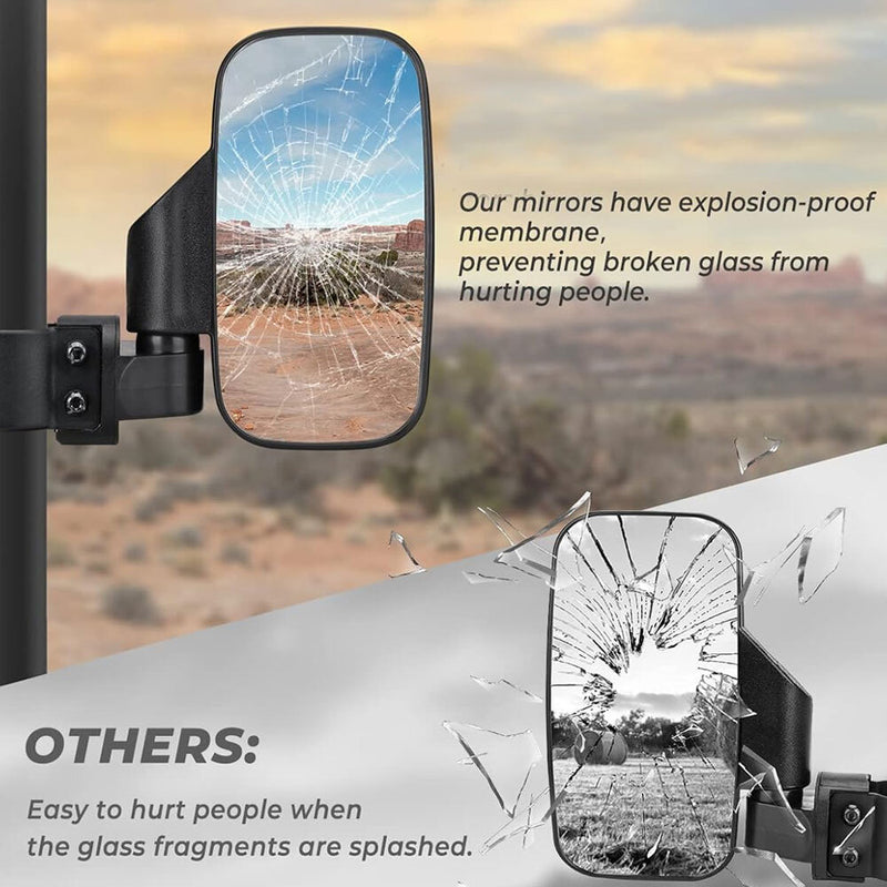 UTV Side Mirrors and Center Mirror for John Deere Gator XUV Polaris RZR 800 900