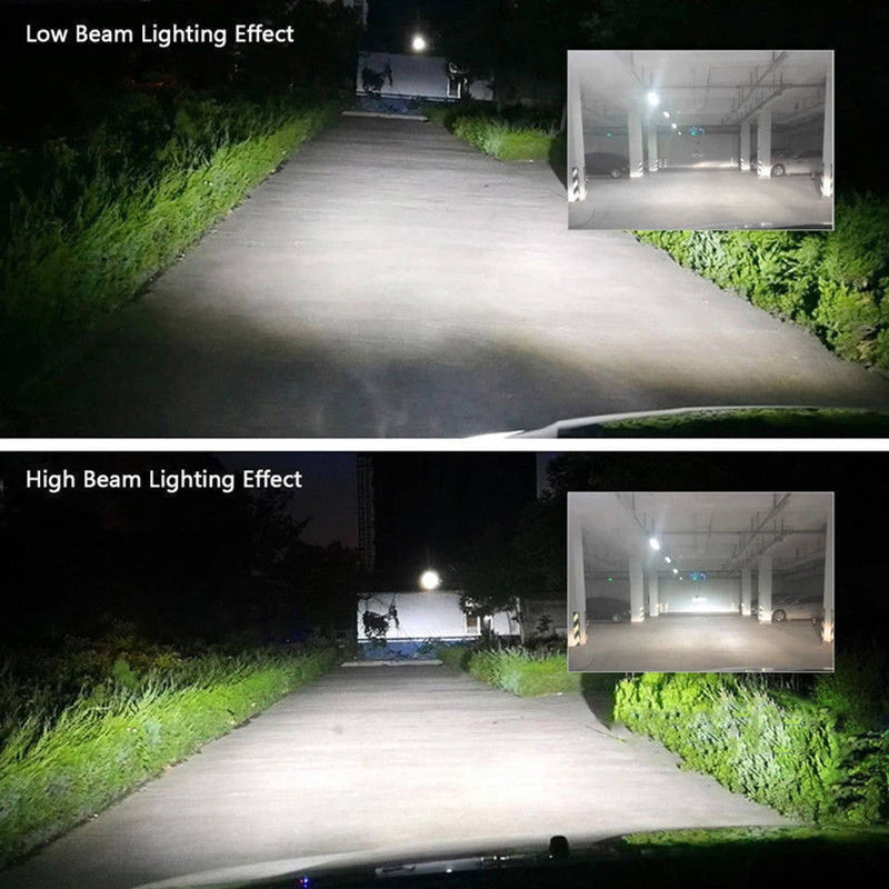 9005 9006 LED Headlights Kit Combo Bulbs 6500K High Low Beam Super White Bright