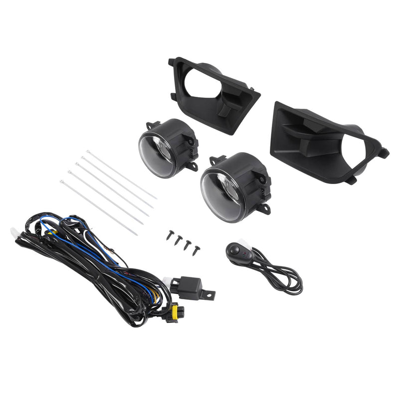 DURAFORCE Front Bumper Fog Lights Driving Lamps And Bezels for Ford Mustang 2010-2012 Left