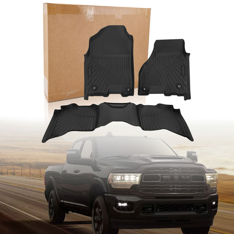 Floor Mats for Dodge Ram 2500 3500 Crew Cab 2019 2020 2021 2022 2023 2024 3Pcs