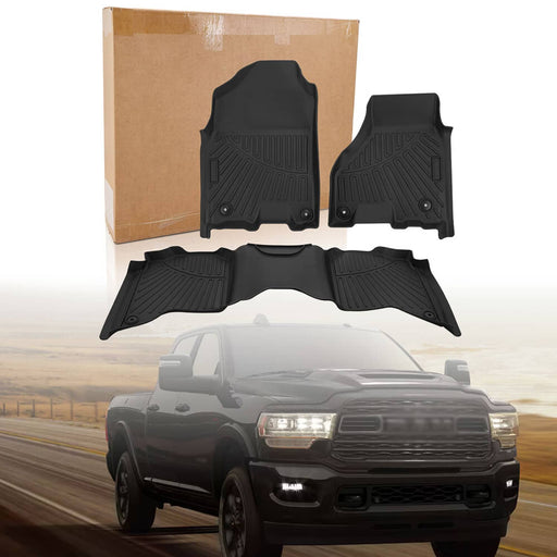 DURAFORCE Floor Mats for Dodge Ram 2500 3500 Crew Cab 2019 2020 2021 2022 2023 2024 3Pcs