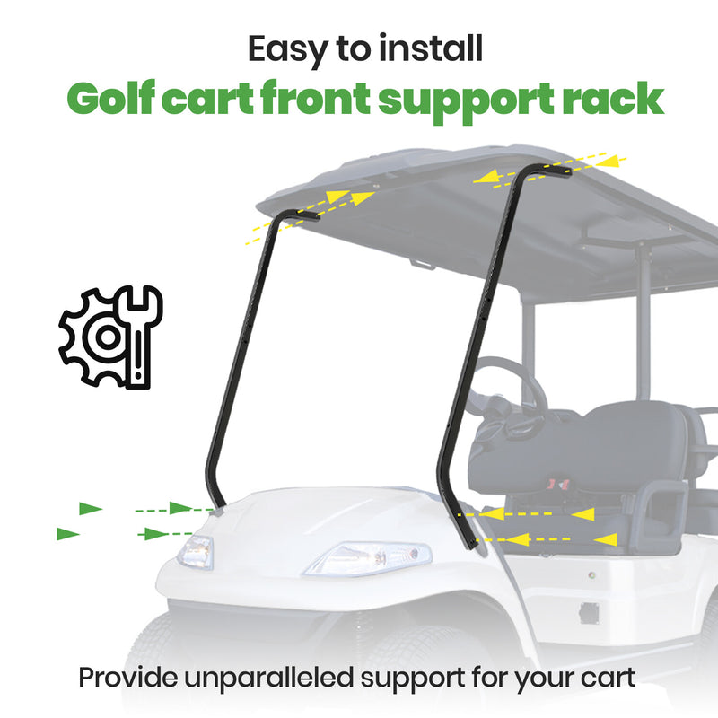Black Golf Cart Steel Front Roof Support Strut Kit for Advanced EV for ICON