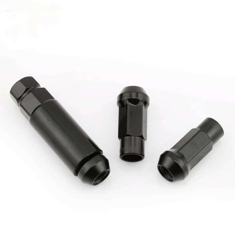 20Pcs M12x1.5mm Extended Open Ended Lug Nuts for Toyota Honda Black