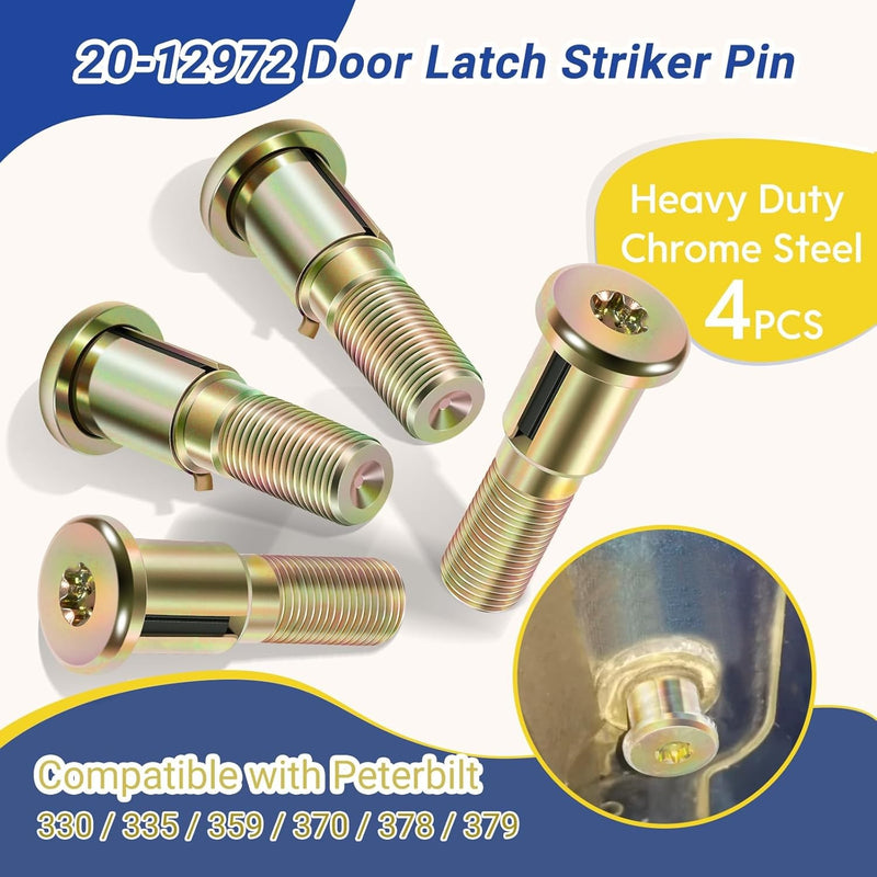 20-12972 Door Latch Striker Bolt Pin for Peterbilt 330/335/359/370/378/379 4Pack