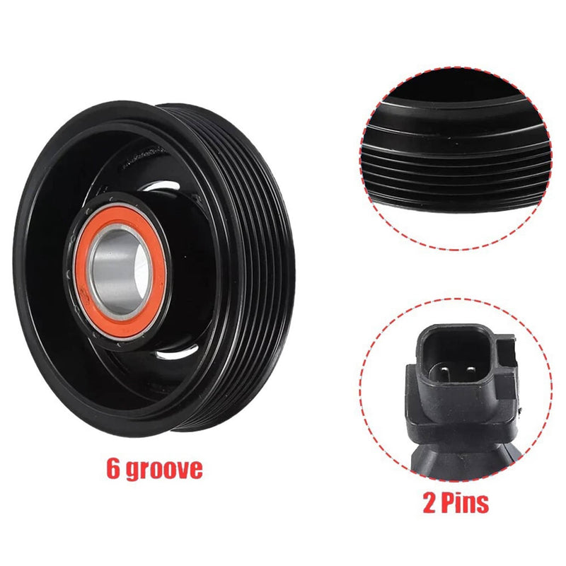 A/C Compressor Clutch Kit Coil Pulley for Jeep Wrangler 3.6L 6 Cyl 2012-2018