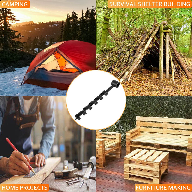 12" Scotch Eye Wood Auger Drill Bit for Bushcraft and Camping Furniture