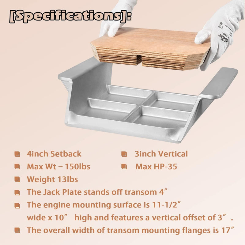 MJ-1-DP Mini Jacker Outboard Jack Plate for TH Marine Boat Motor