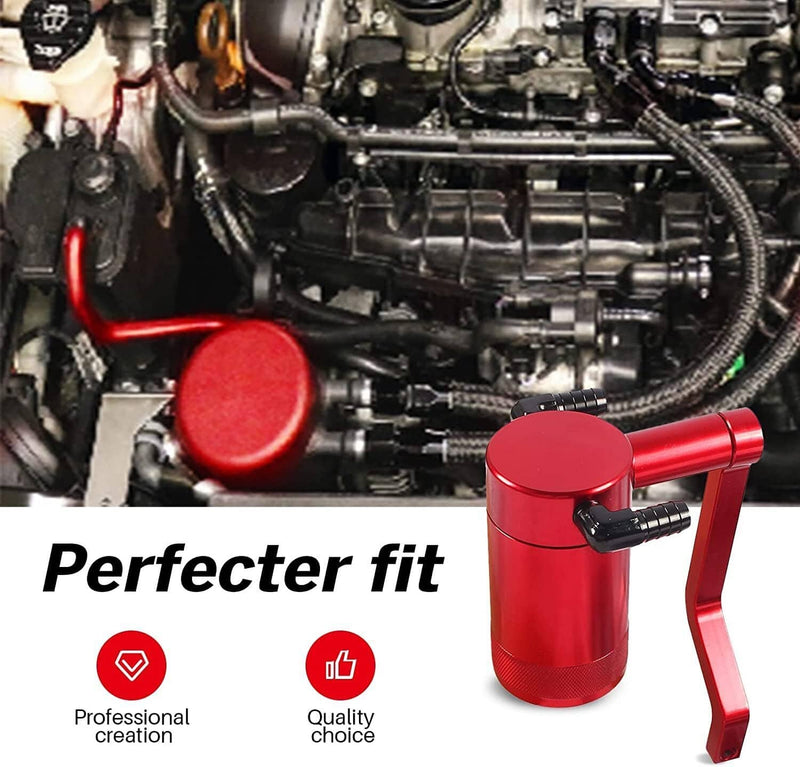 Oil Catch Can Kit Z-Bracket Red Finish for Dodge Challenger Chrysler 2011-2021