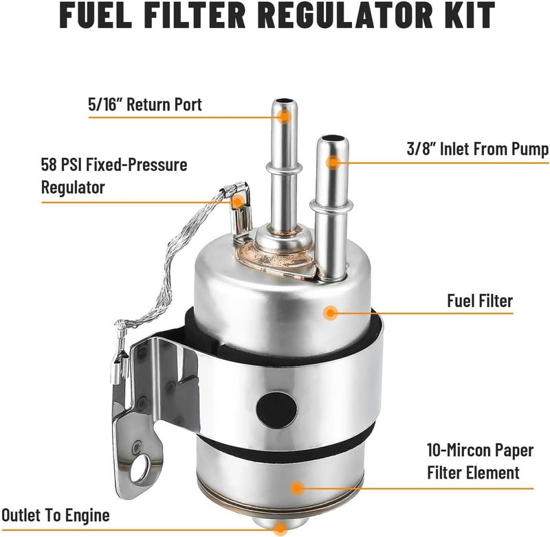 LS Conversion Fuel Injection Line Fitting Adapter Kit EFI FI Filter Regulator