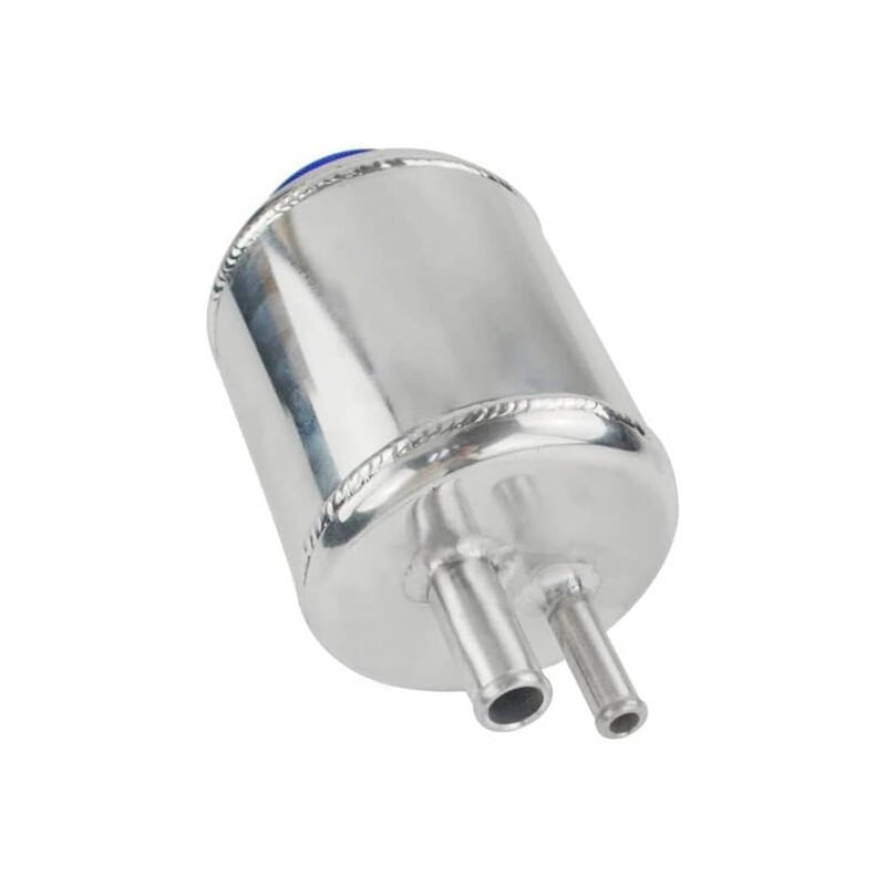 Universal Aluminum Racing Power Steering Fluid Reservoir Tank Silver Clamps