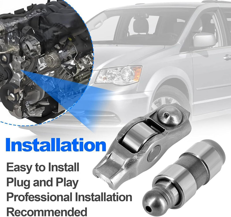 48Pcs Rocker Arms & Valve Lifters Kit for Jeep Dodge Chrysler 3.2 3.6L