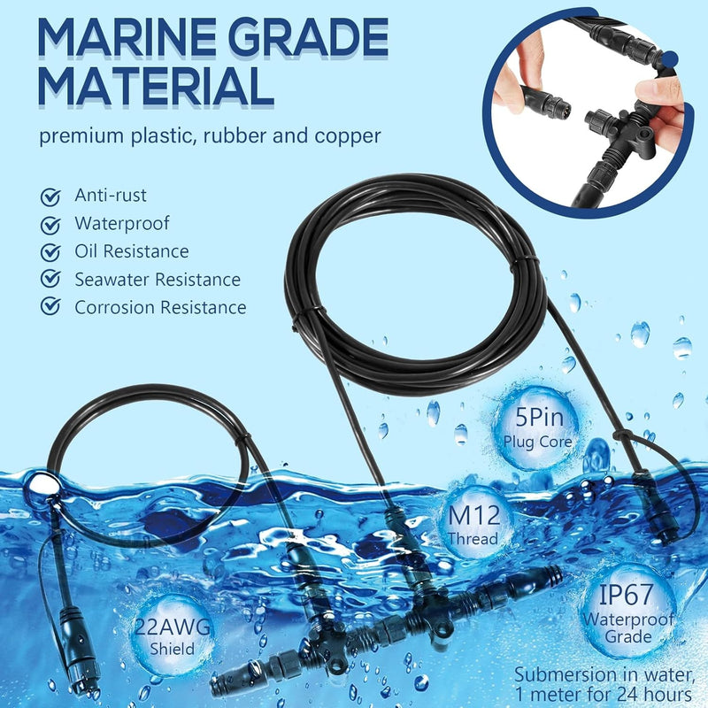 124-69 NMEA 2000 Network Starter Kit for Lowrance N2K-EXP-RD-2 Cable Kit