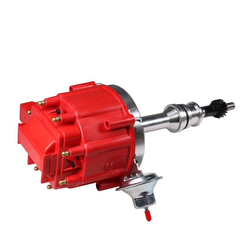 Red HEI Distributor for Ford 351W Windsor with 65K Hi-Output Coil Pigtails