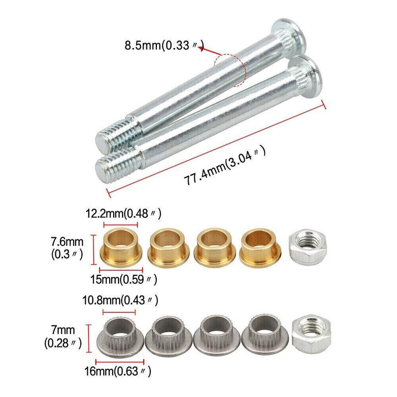 Front Door Hinge Pin & Bushing Repair Kit 2 Pin 1 Door for Ford Lincoln Mercury