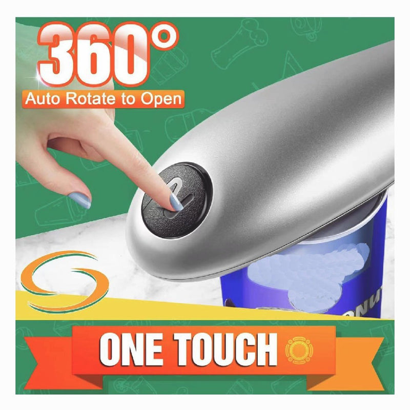 Hands Free Automatic Electric Can Opener Smooth Edge Plastic Stainless Steel