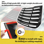 DURAFORCE Rear Window Louver Sun Shade Cover for Ford Fusion 2013-2020 Matte Black Tape