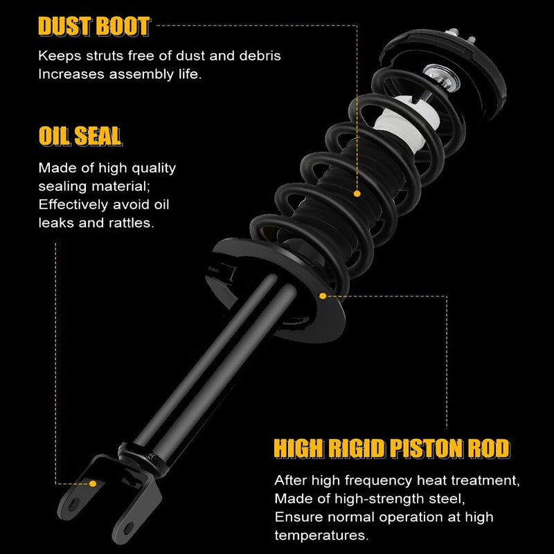 4x Front Rear Complete Shocks Struts Set for Honda Accord 2008-2012 2.4L 3.5L