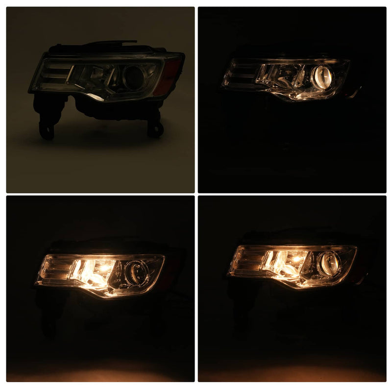DURAFORCE Halogen Upgrade LED Tube Projector Headlights for Jeep Grand Cherokee 2017-2021