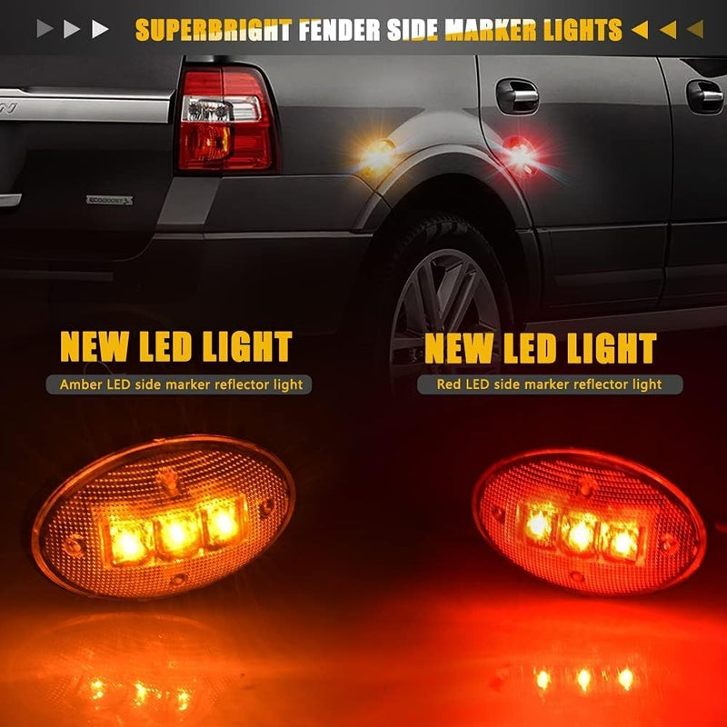 Amber Red Side Fender Marker Dually Bed LED Light for Ford F350 F450 1999-2010