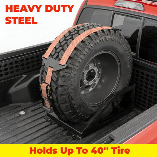 DURAFORCE Bed Mount Spare Tire Carrier Universal Fits Multiple Models 33-40 Inch Tires