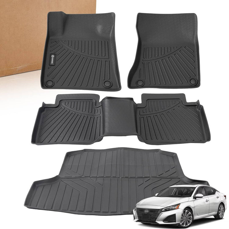 TPE Floor Mats Liners Trunk Cargo Liner for Nissan Altima 2019-2025 4Pcs Set