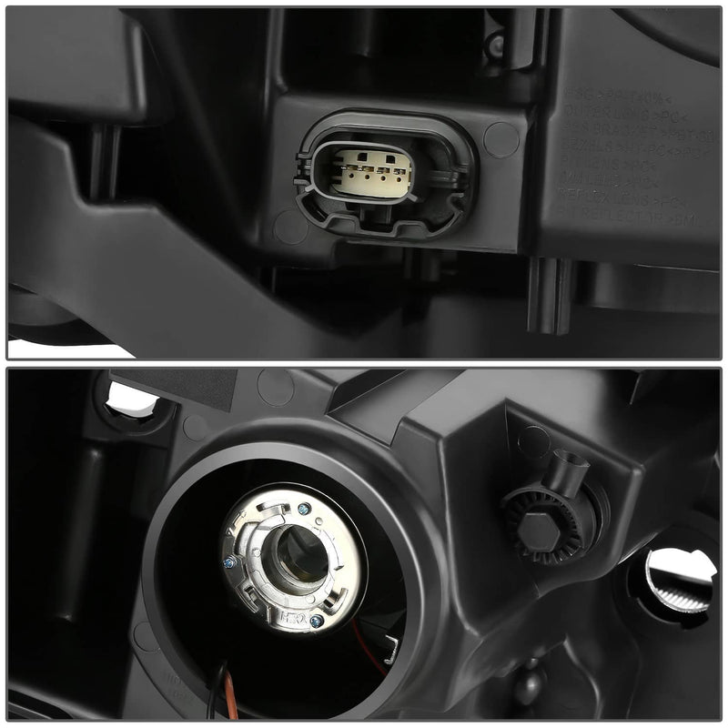 Headlight Assembly 2Pcs Black Housing Amber Corner Projector for Ford Taurus 201