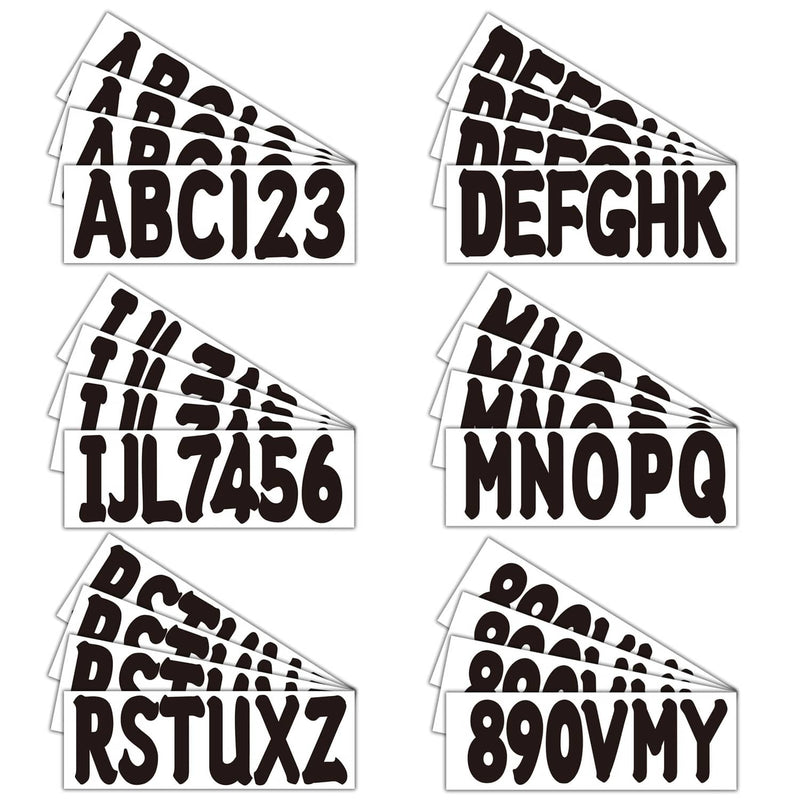 DURAFORCE 3" Boat Registration Decals A-Z Letters 0-9 Numbers 4 Sets
