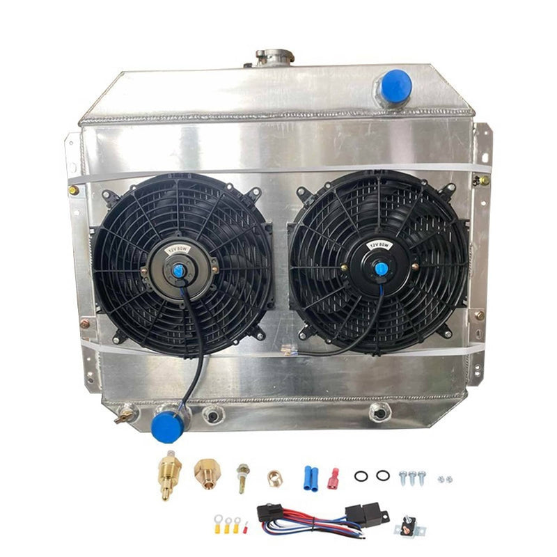 4 Row Radiator Shroud Fan for Ford F100 F150 F250 F350 Bronco Pickup 1966-1979