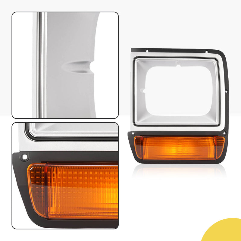Headlight Headlamp Bezel Pair With Corner Parking Light for Dodge Pickup Truck