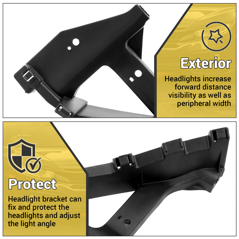 Headlight Bracket for Honda Civic 2016-2021 LH Left Mount Retainer PP Black