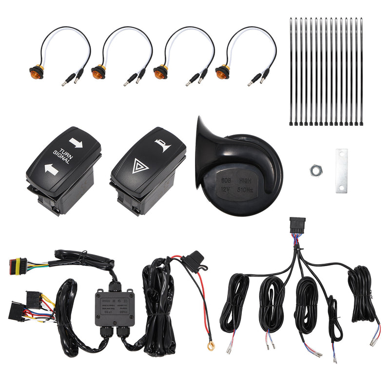 Plug and Play Turn Signal Horn Kit for Polaris Can-Am Kawasaki UTV Universal