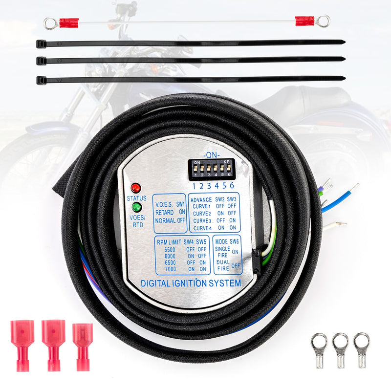 53-644 Single Fire Programmable Electronic Ignition Module for Harley Dyna 1983-