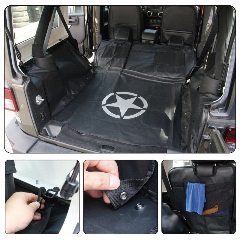 Rear Seat Cover Storage Cargo Liners Pets Floor Mat for Jeep Wrangler 2007-2020