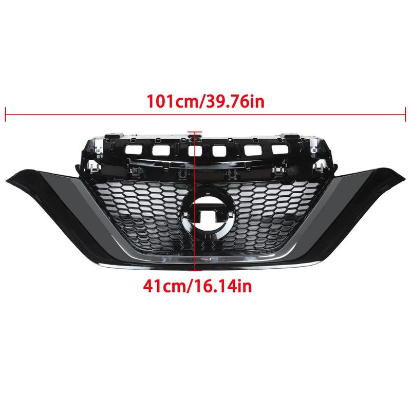 DURAFORCE Front Bumper Upper Grille Chrome For 2017-2019 Nissan Versa Note 623109ME0A