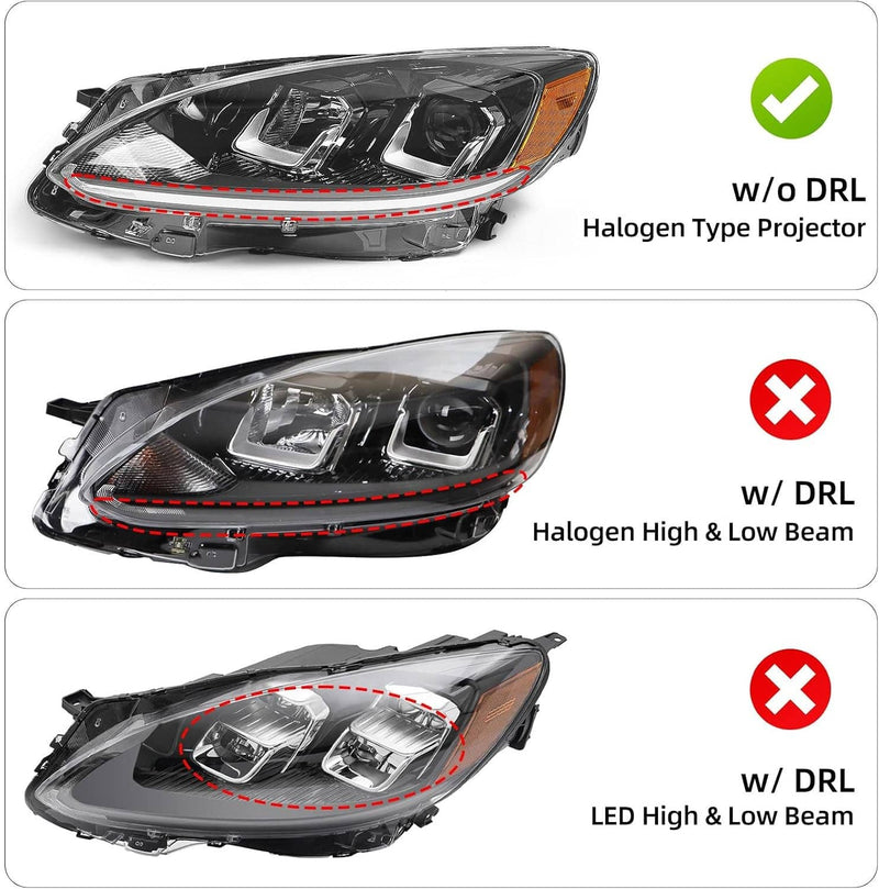 Left Driver Side Halogen Headlight Assy w/Bulb for Ford Escape 2020 2021 2022