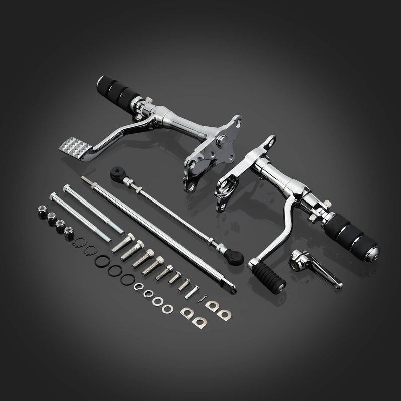 DURAFORCE Forward Controls Pegs Levers Linkage for Harley Sportster 1200 883 91-03 Chrome