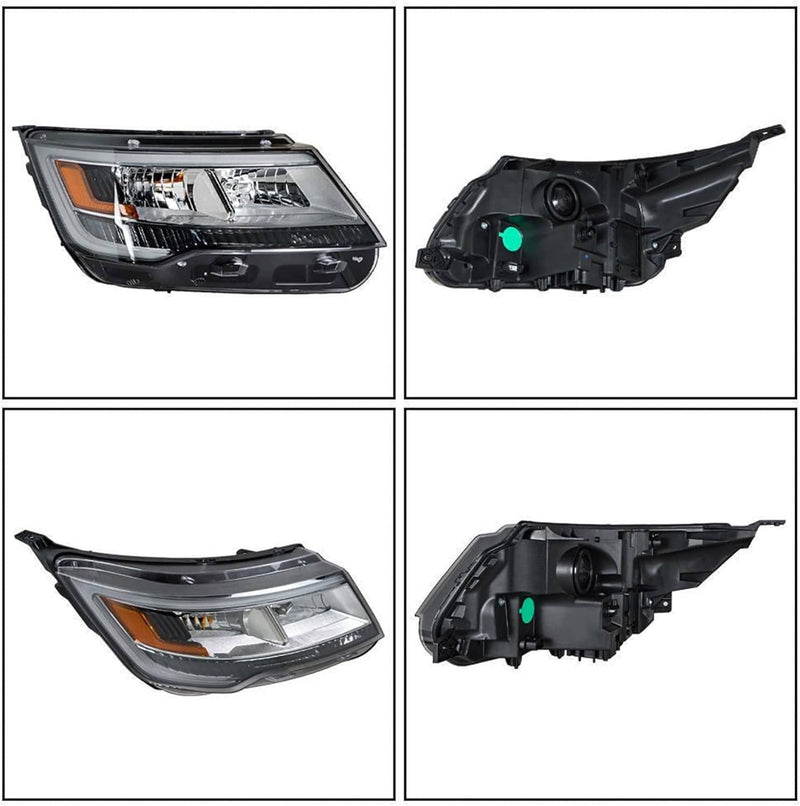 Driver Left Headlight w/ LED DRL for Ford Explorer 2016-19 Chrome Housing