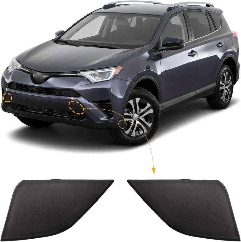 Pair Front Bumper Tow Hook Cover Eye Cap for Toyota RAV4 2016-2018 Left Right